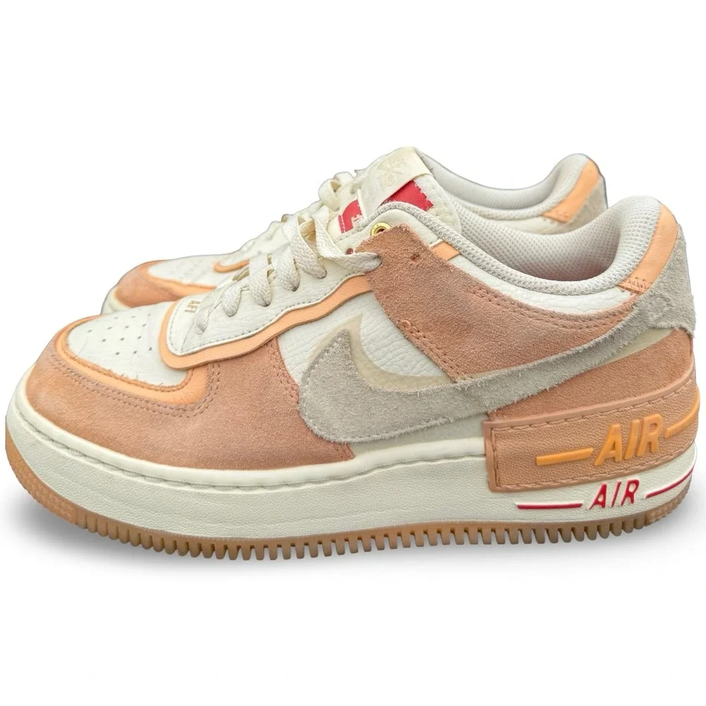 Nike Air Force 1 Shadow Sail Peach Coral Suede DM8157-700 Womens Size 8.5 Shoes